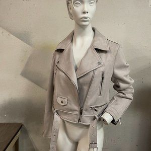 Zara light grey suede moto jacket - never worn !!!